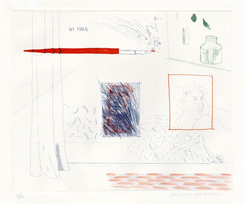 David Hockney, ‘Etching is the Subject’, 1976-1977, Print, Etching and aquatint, Goldmark Gallery