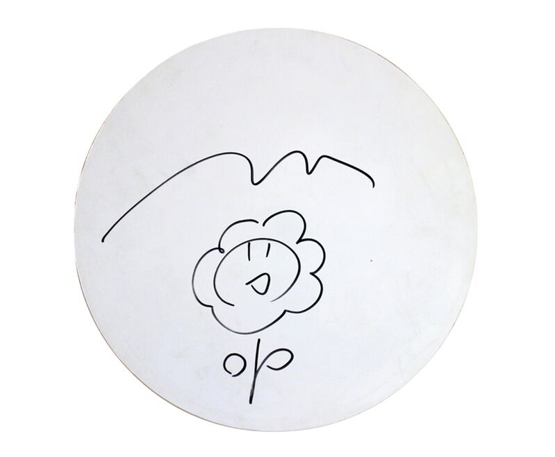 Takashi Murakami, ‘Flowerball Disc with Drawing’, 2007, Drawing, Collage or other Work on Paper, Fiberglass offset lithograph and marker drawing, EHC Fine Art Gallery Auction