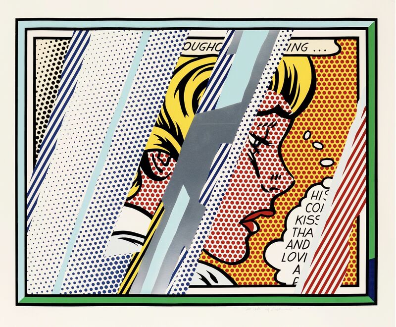 Roy Lichtenstein, ‘Reflections on Girl’, 1990, Print, Lithograph, screenprint, relief, and metalized PVC collage with embossing on mold made Somerset paper, Fine Art Mia