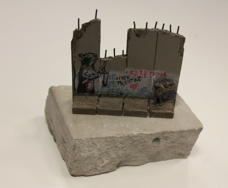 Banksy, ‘Walled off Hotel - Slingshot Rat’, 2019, Ephemera or Merchandise, Hand painted resin sculpture with West Bank Separation Wall base, Me Art Gallery