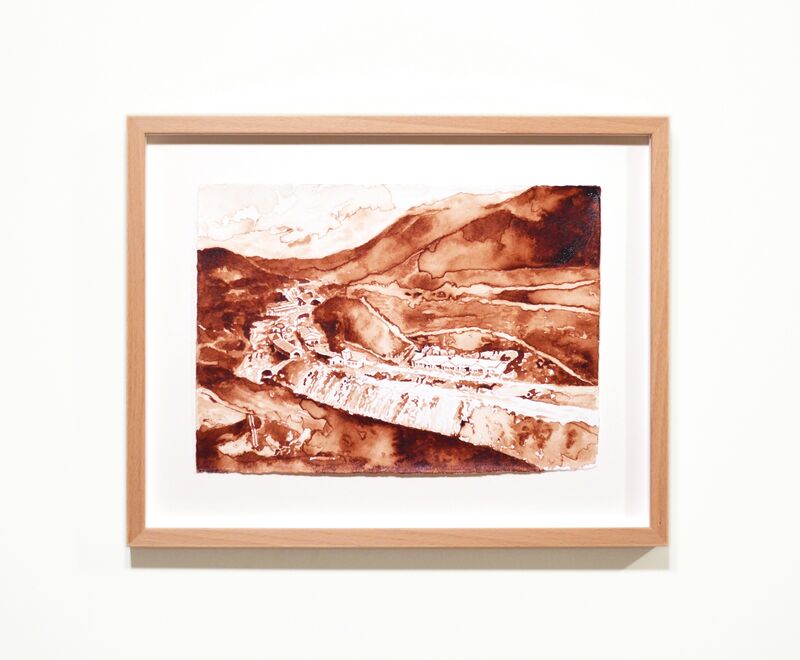 Javier Arce, ‘ENGAÑA (Poblado de La Engaña en la boca sur)’, 2015, Painting, Blood on Hahnemühle paper,, Cindy Rucker Gallery