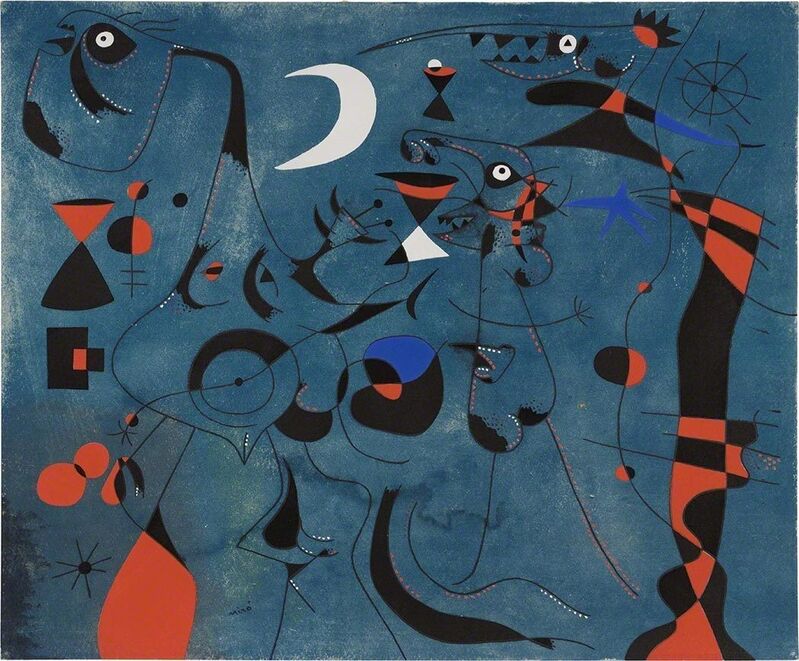 Joan Miró, ‘Constellations (M. 260-261; Cramer Books 58)’, 1959, Print, Complete set of 2 color lithographs and 22 color pochoir reproductions after gouaches by the artist, on Arches paper, Doyle