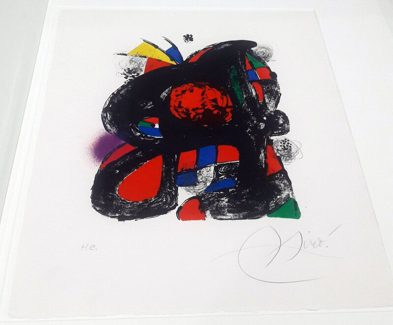 Joan Miró, ‘from Joan Miró lithographs IV, 1981, plate H (M. 1262, Cramer, 249)’, 1981, Print, Lithograph in colours on Velin d'Arches paper with full sheet and wide margins, on its portfolio, Invertirenarte.es