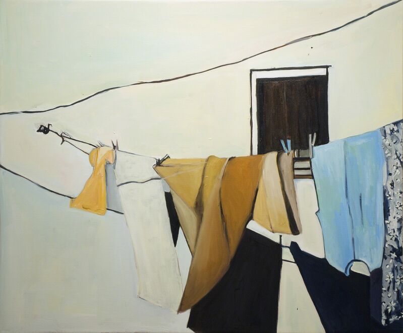 Beverly McIver, ‘Matera Clothesline, Silence’, 2018, Painting, Oil on canvas, C. Grimaldis Gallery