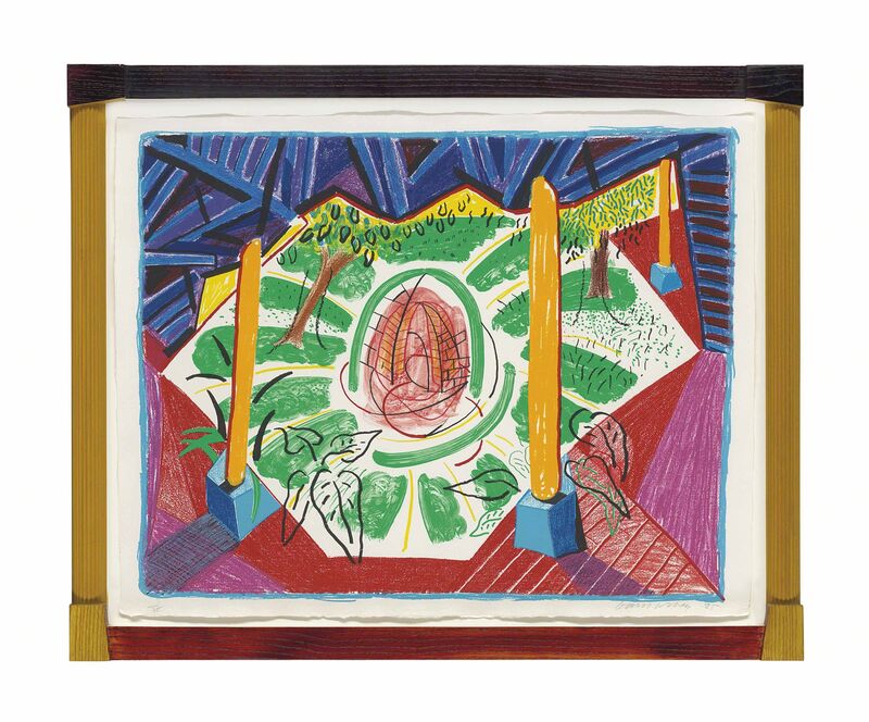 David Hockney, ‘View of Hotel Well II’, 1985, Print, Lithograph in colors, on HMP handmade paper, Upsilon Gallery