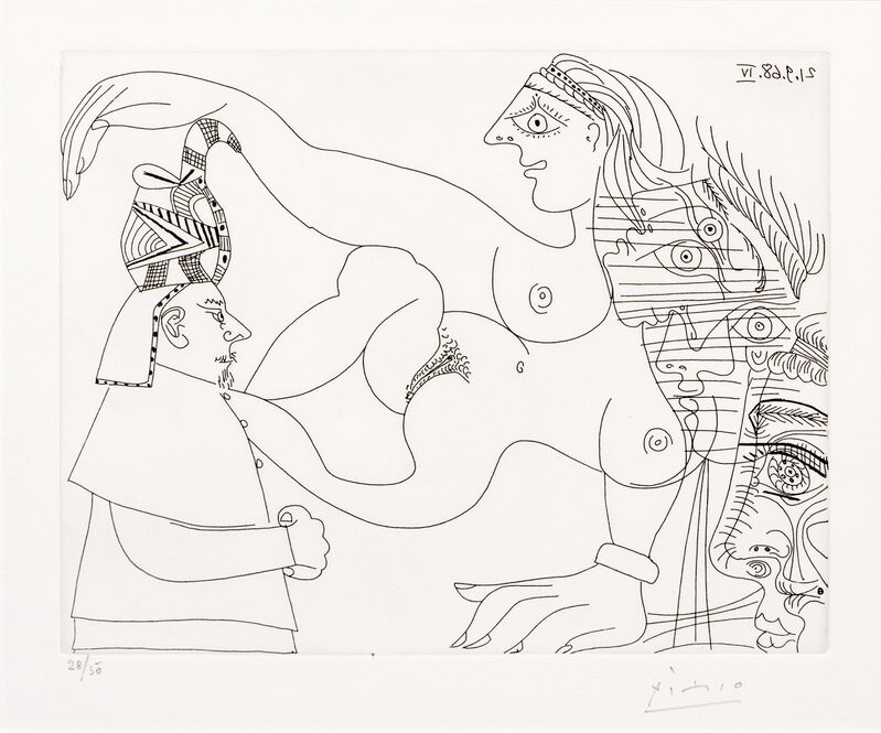Pablo Picasso, ‘Egyptien et Femmes, from 347 Series’, 1968, Print, Etching, Hindman