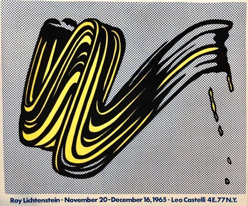 Roy Lichtenstein, ‘Vintage Offset Lithograph 'Brushstroke' Roy Lichtenstein Pop Art Castelli Poster’, 20th Century, Ephemera or Merchandise, Offset Lithograph Poster, Lions Gallery