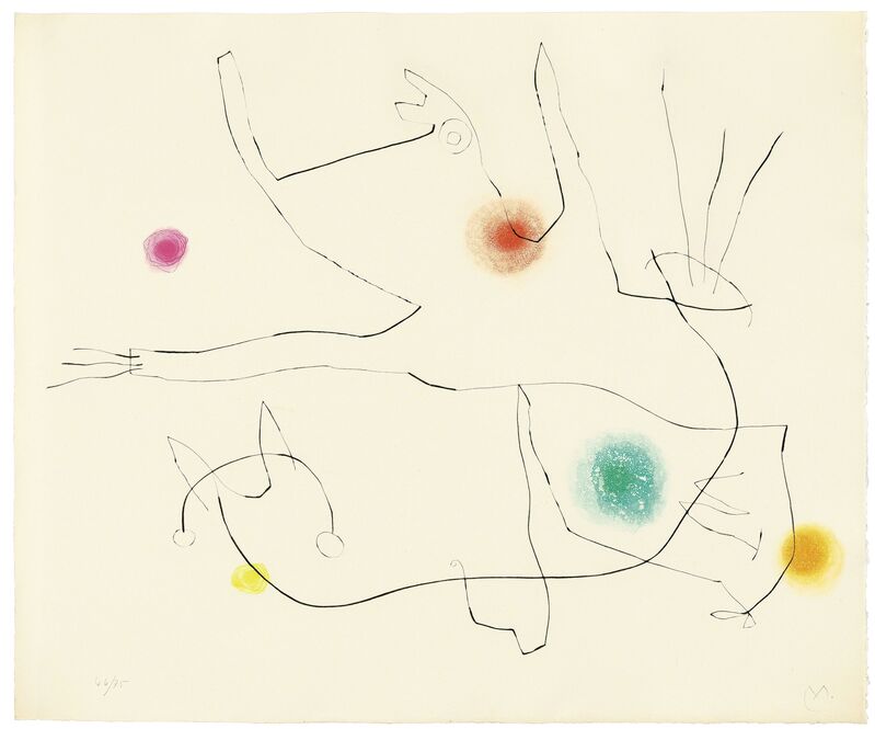 Joan Miró, ‘René Char: Flux de l'Aimant’, 1964, Print, The complete set of 16 drypoints with aquatint, some printed in colours on BFK Rives wove paper, Christie's