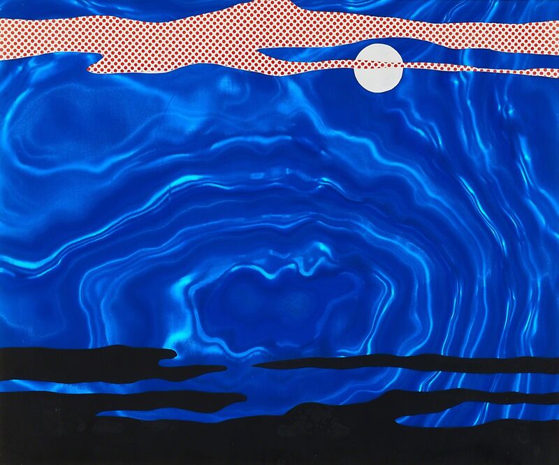 Roy Lichtenstein, ‘Moonscape from 11 Pop Artists I’, 1965, Print, Screenprint in colors on blue Rowlux film (framed), Rago/Wright/LAMA