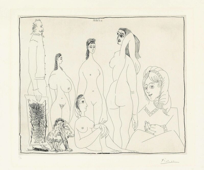 Pablo Picasso, ‘Peintre longiligne avec des Femmes, dont une petite Pisseuse, from: Séries 347’, 1968, Print, Etching on wove paper, Christie's