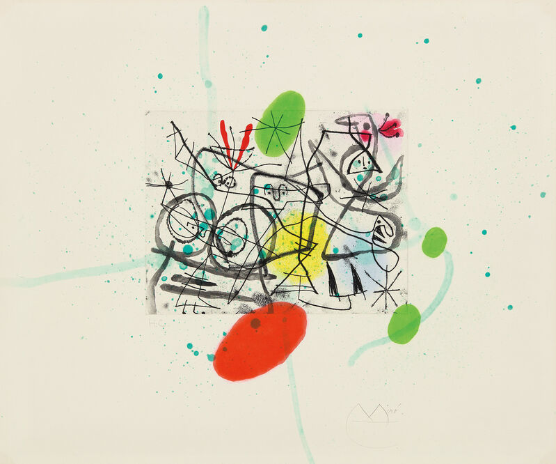Joan Miró, ‘Préparatifs d'oiseaux III (Bird Preparations III)’, 1963, Print, Aquatint in colors, on Rives BFK paper, the full sheet., Phillips