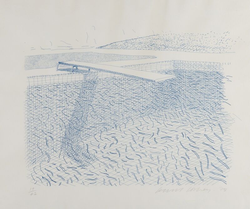 David Hockney, ‘Lithographic Water Made of Lines (M.C.A Tokyo 210)’, 1978-1980, Print, Lithograph printed in colours, Forum Auctions