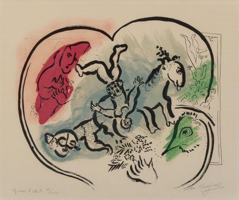 Marc Chagall, ‘Le cour du cirque’, 1967, Print, Lithograph in colors on Arches paper, Heritage Auctions