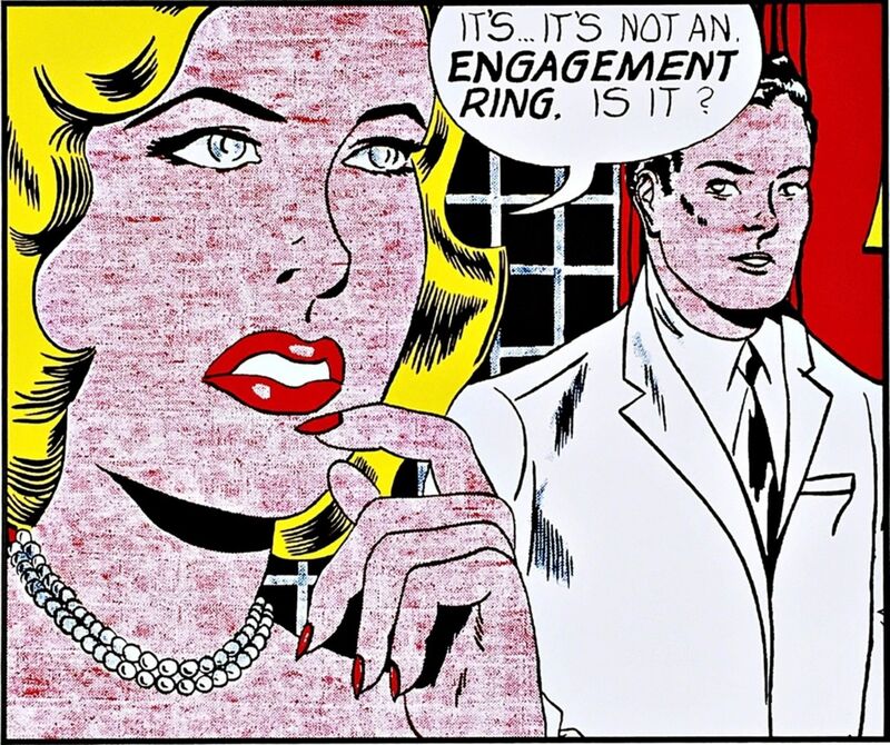 Roy Lichtenstein, ‘The Engagement Ring 1961 for Art Basel’, 1987, Print, Color Offset Lithograph for Art Basel, mounted and unframed, Alpha 137 Gallery Gallery Auction