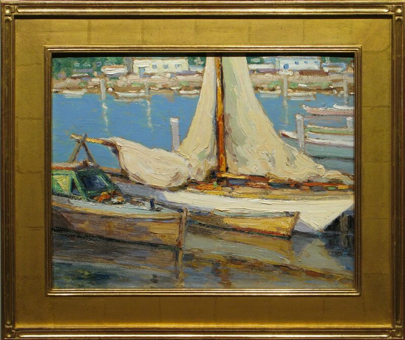 Walter Farndon, ‘Lowered Sails’, 19th -20th Century, Painting, Oil on board, Vose Galleries