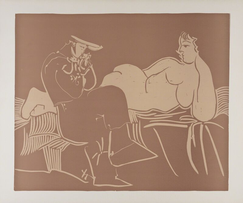 Pablo Picasso, ‘L'Aubade, avec Femme Accoudée’, 1959, Print, Linocut printed in colours, Frederick Mulder