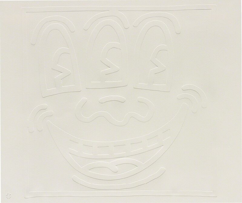 Keith Haring, ‘White Icons: one plate’, 1990, Print, Embossing, on Arches Cover paper, the full sheet, Phillips