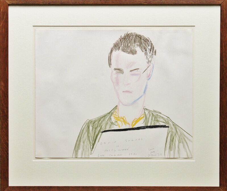 David Hockney, ‘David Graves in Hollywood’, 1981, Drawing, Collage or other Work on Paper, Pen, ink and crayon on paper, Castlegate House Gallery