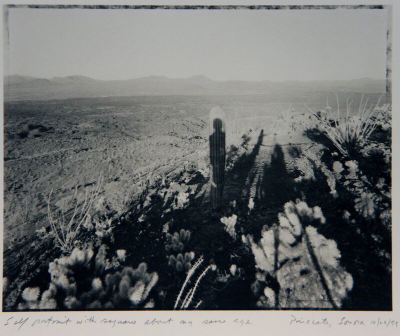 Mark Klett, ‘Self Portrait with Saguaro About My Same Age’, 1999, Photography, Platinum print, CLAMP