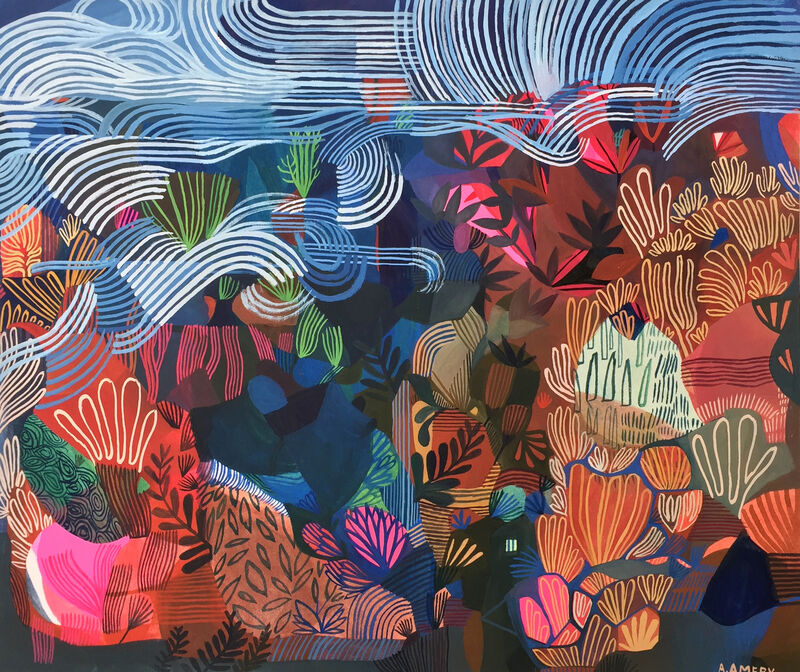Ashley Amery, ‘Under the Waves’, 2018, Painting, Gouache on paper, Rebecca Hossack Art Gallery