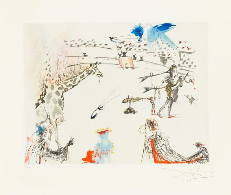Salvador Dalí, ‘The Giraffe on Fire’, 1966, Print, Drypoint and Aquatint, Christopher-Clark Fine Art
