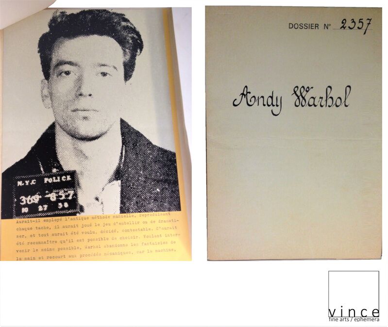 Andy Warhol, ‘"The Thirteen Most Wanted Men", Dossier No. 2357 (complete), 1967, Exhibit Catalogue with Silk Screened (not signed), Gallerie IIeana Sonnabend Paris’, 1967, Print, Silkscreen, VINCE fine arts/ephemera