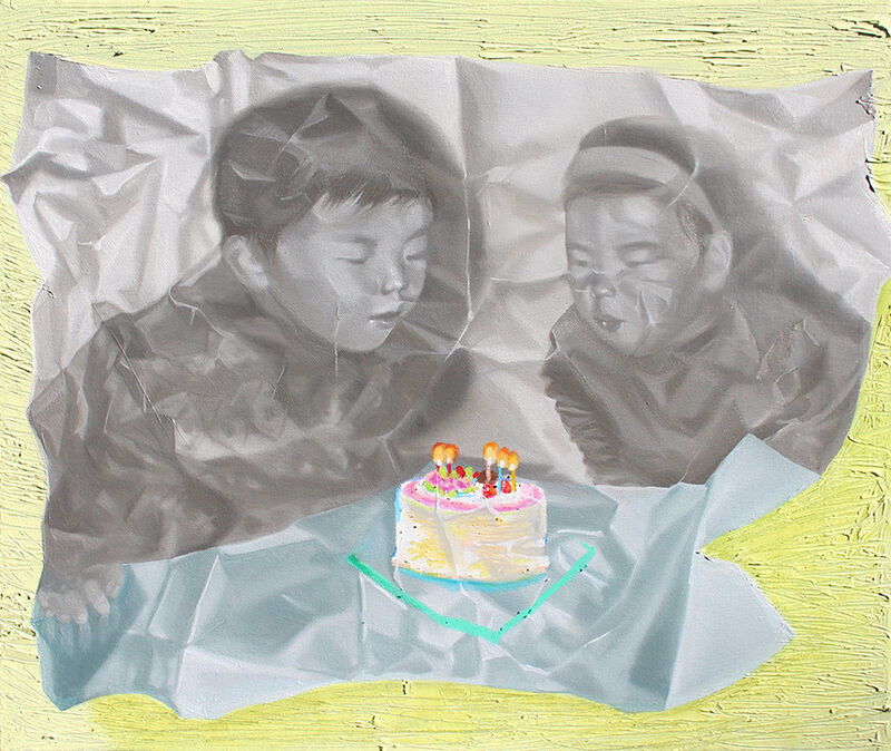 Lia Kang, ‘At that time, Everyone - birthday cake’, 2020, Painting, Oil and oil pastel on canvas, Pyo Gallery