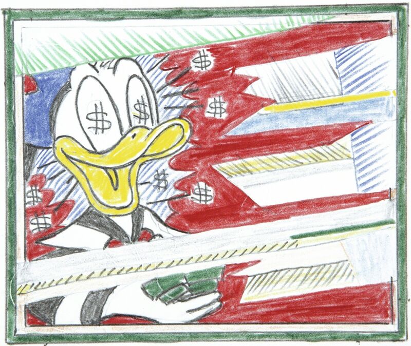 Roy Lichtenstein, ‘Reflections: Portrait of a Duck (Study)’, 1989, Drawing, Collage or other Work on Paper, Colored pencil and graphite on paper, Sotheby's