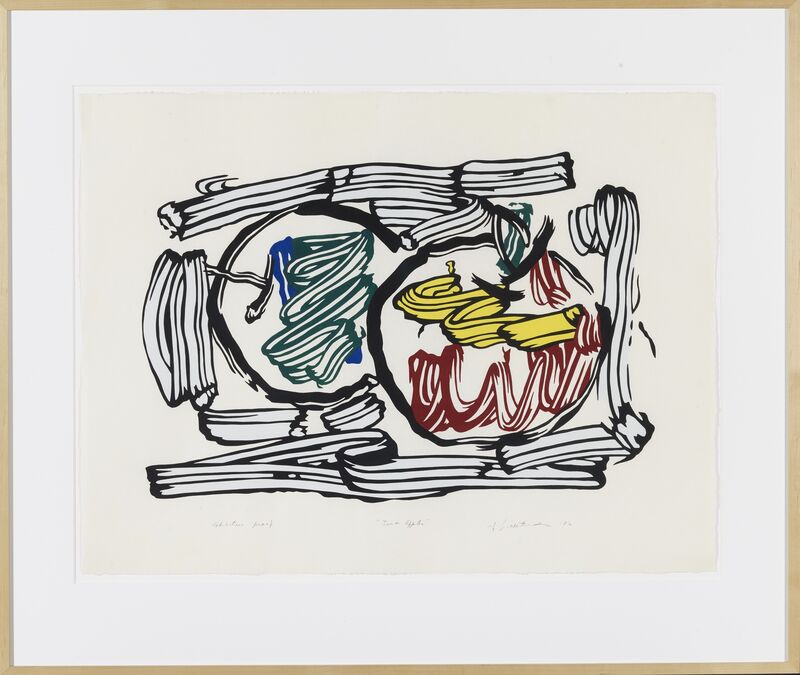 Roy Lichtenstein, ‘Two Apples unique exhibition proof’, 1982, Print, Woodcut on handmade Iwano Kizuki Hosho paper, Fine Art Mia