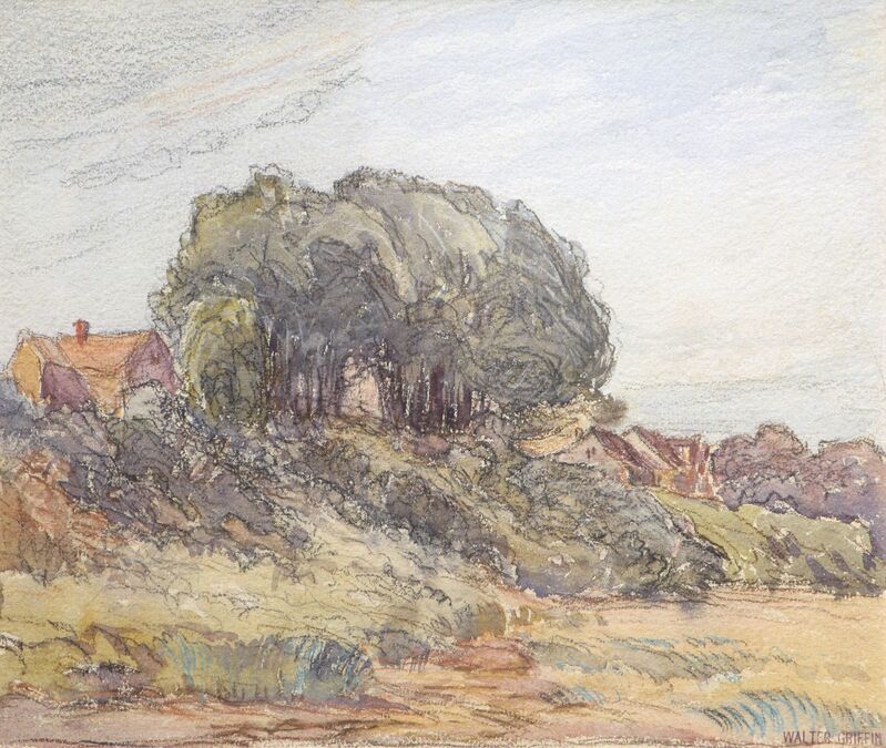 Walter Griffin, ‘House on a Hill’, 19th -20th Century, Drawing, Collage or other Work on Paper, Watercolor and graphite on paper, Vose Galleries