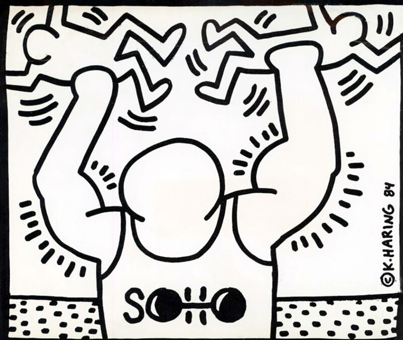 Keith Haring, ‘Keith Haring Soho Training Center 1985’, 1985, Ephemera or Merchandise, Offset printed announcement card, Lot 180