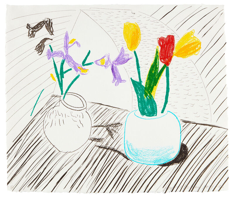 David Hockney, ‘White Porcelain’, ca. 1985, Print, Lithograph, etching and aquatint in colors, on handmade paper, Oliver Clatworthy