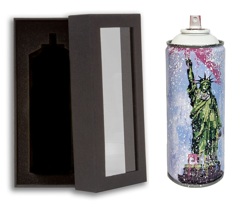 Mr. Brainwash, ‘'Liberty, 2020' (white) Spray Can’, 2020, Sculpture, Spray paint can (empty), hand-finished in white paint splatter by the artist. Comes with black display box., Signari Gallery
