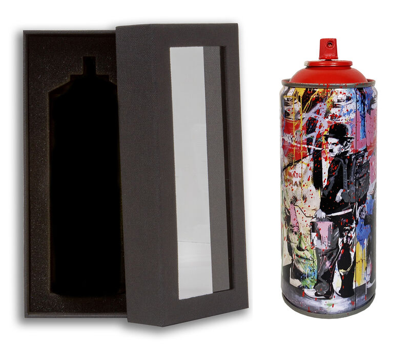 Mr. Brainwash, ‘'Just Kidding, 2020' (red) Spray Can’, 2020, Sculpture, Spray paint can (empty), hand-finished in red paint splatter by the artist.  Comes with black display box., Signari Gallery