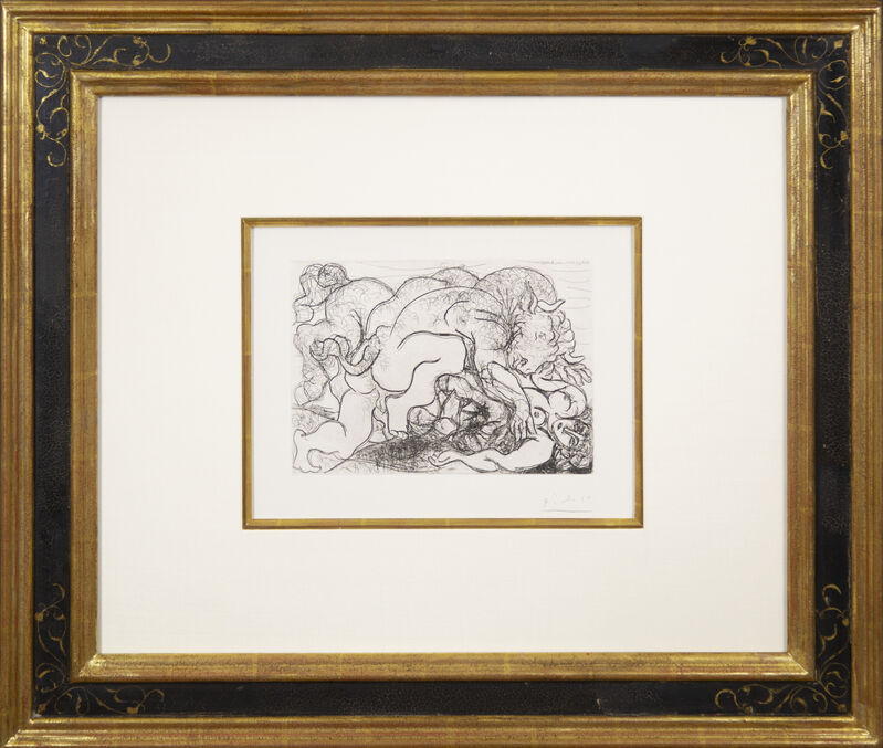 Pablo Picasso, ‘Minotaure attaquant une Amazone’, 1933, Print, Etching on Montval laid paper, Galerie Michael