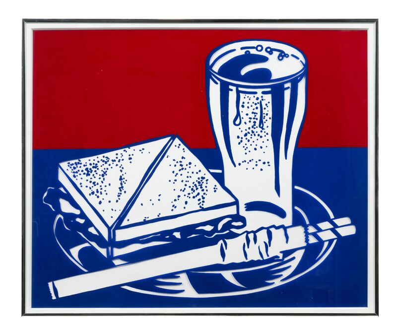 Roy Lichtenstein, ‘Sandwich & Soda (from Ten Works x Ten Painters)’, 1964, Print, Screenprint on clear plastic, Hindman
