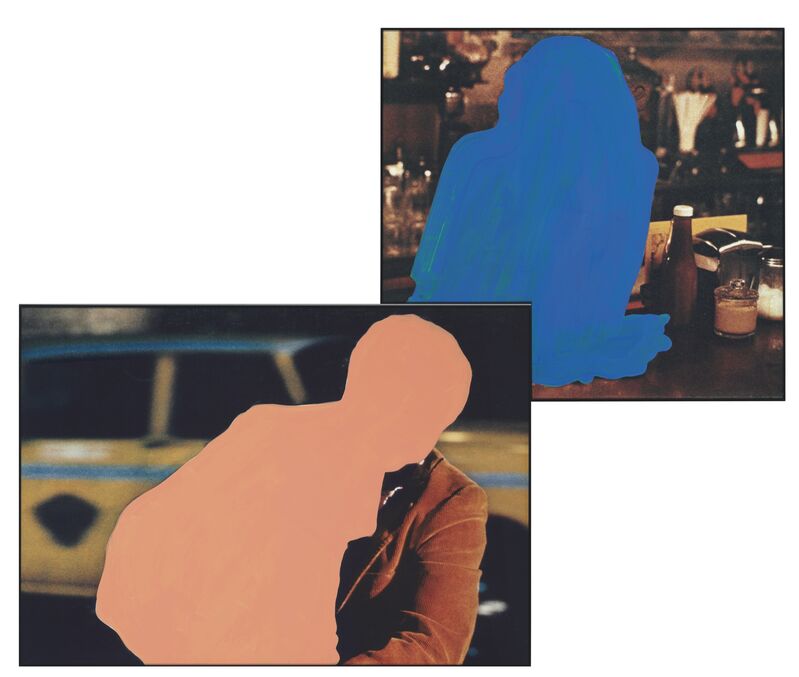 John Baldessari, ‘Figure with burden, Figure at rest’, 1990, Painting, Vinyl painting on photograph, Galerie Natalie Seroussi