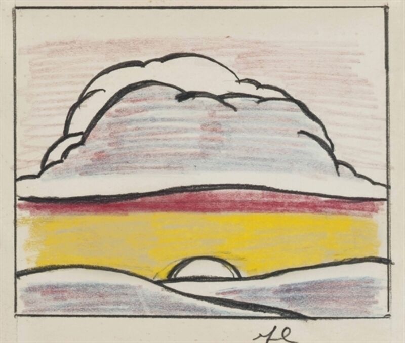 Roy Lichtenstein, ‘Landscape with Setting Sun’, Image: 4 x 4 3/4 in. (10.1 x 12 cm.), Christie's