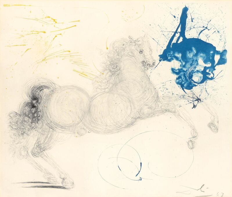 Salvador Dalí, ‘Pegasus (F. 63-3B)’, 1963, Print, Color heliogravure and drypoint on Arches paper, Doyle
