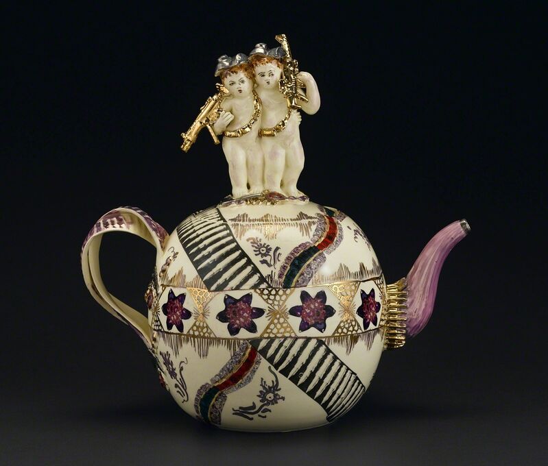 Michelle Erickson, ‘Globular Chintz Teapot’, 2006, Sculpture, Wheel-thrown creamware, sprig molded and hand built, Virginia Museum of Contemporary Art