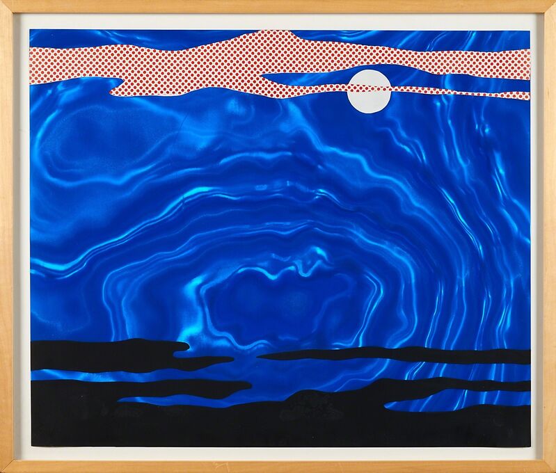 Roy Lichtenstein, ‘Moonscape from 11 Pop Artists I’, 1965, Print, Screenprint in colors on blue Rowlux film (framed), Rago/Wright/LAMA
