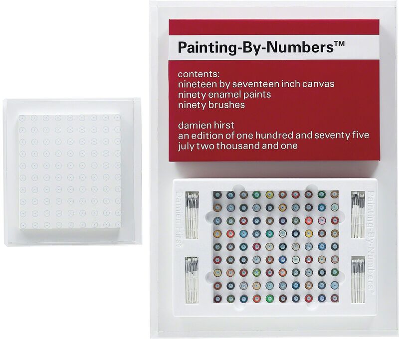 Damien Hirst, ‘Painting-By-Numbers’, 2001, Other, The complete set comprised of a stretched canvas with 90 enamel paints and brushes, with the original cardboard box., Phillips