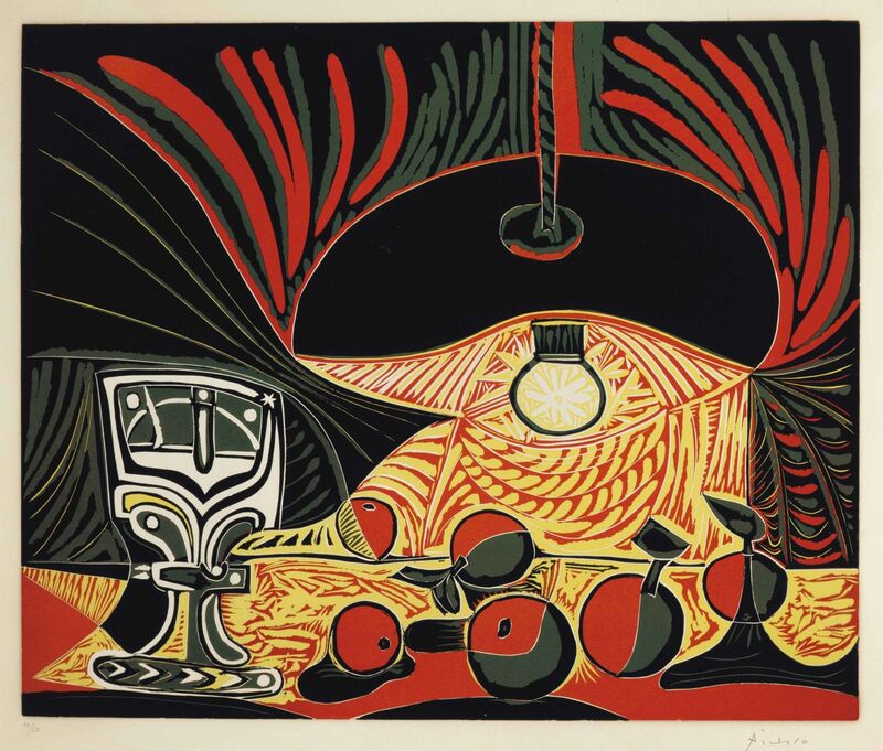 Pablo Picasso, ‘Nature morte au verre sous la lampe’, 1962, Print, Linocut in colors, on Arches paper, Christie's