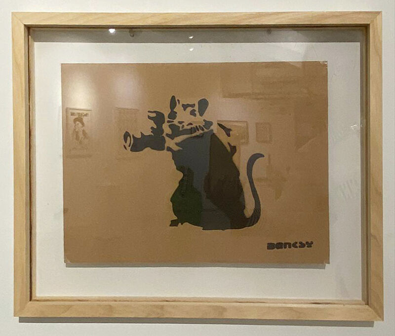 Banksy, ‘Dismaland Free Art - Paparazzi Rat’, 2015, Painting, Cardboard, Artaflo Collective Ltd