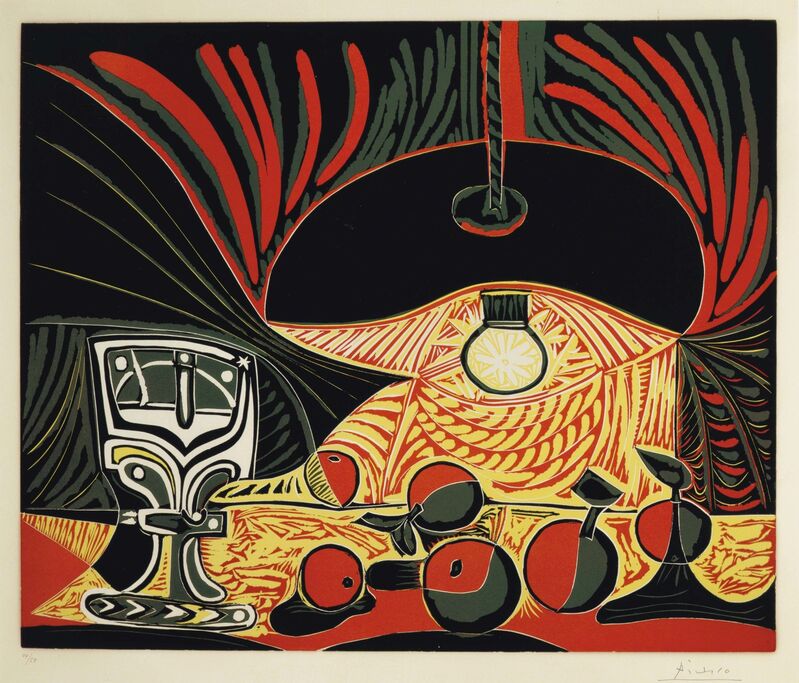 Pablo Picasso, ‘Nature morte au verre sous la lampe’, 1962, Print, Linocut in colors on Arches paper, Christie's