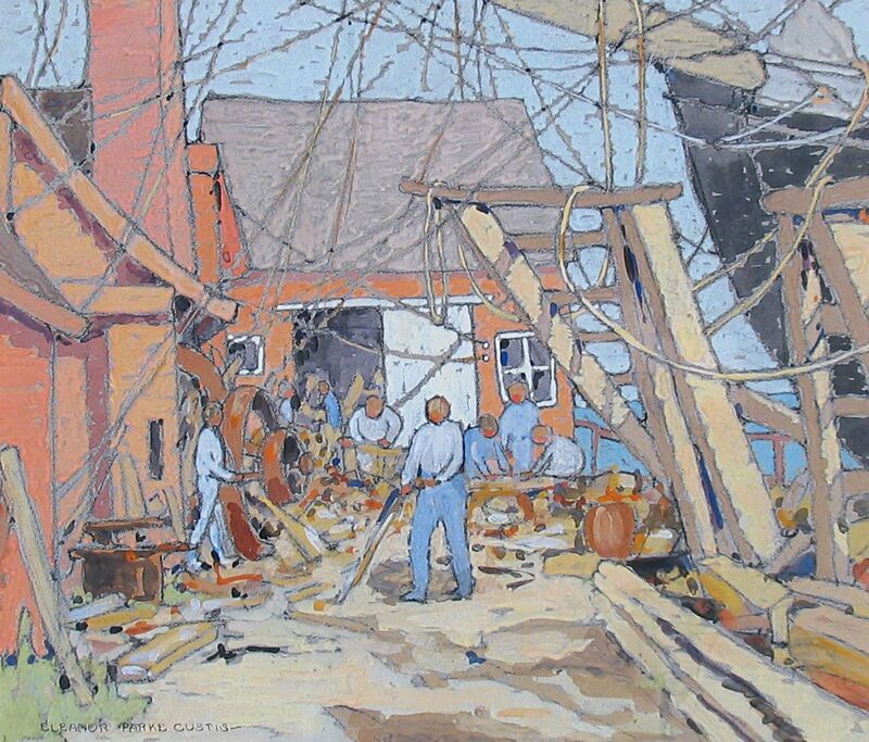 Eleanor Parke Custis, ‘At the Dry Dock, Gloucester MA’, 1924, Drawing, Collage or other Work on Paper, Gouache on paper, Caldwell Gallery Hudson