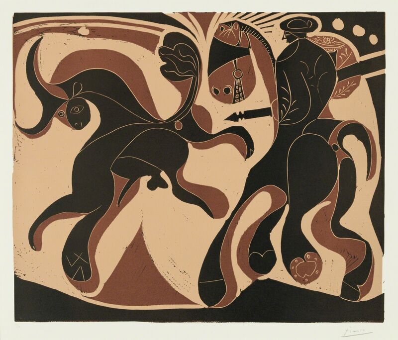 Pablo Picasso, ‘Taureau et Picador’, 1959, Print, Linocut, Christopher-Clark Fine Art