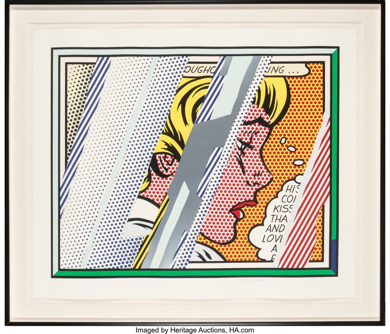 Roy Lichtenstein, ‘Reflections on Girl (from Reflections Series)’, 1990, Print, Lithograph, screenprint, relief, and metalized PVC collage with embossing, Heritage Auctions