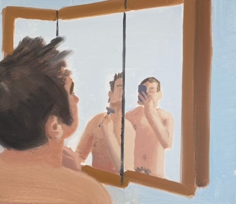 Matthew Zaccari, ‘Ian Shaving’, 2021, Painting, Oil on canvas, Taymour Grahne Projects