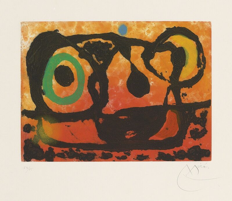 Joan Miró, ‘Tête au soleil couchant’, 1967, Print, Etching with aquatint and carborundum in colours on Arches wove paper, Christie's
